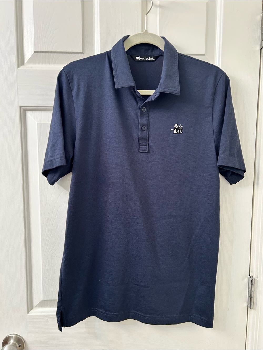 TravisMathew Navy Polo Panda Golf Logo Sz M